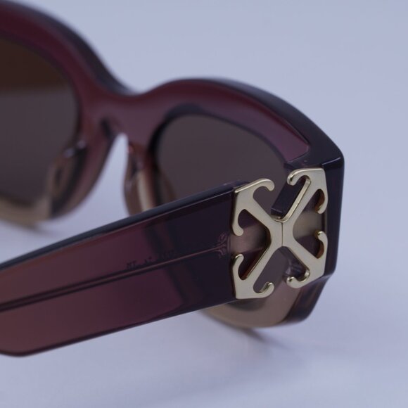 Off-White OERI14E PALMER 316E Sunglasses Burgundy/Nude Oval Frame, Brown Lenses - Picture 10 of 11